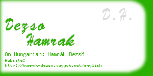 dezso hamrak business card