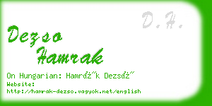 dezso hamrak business card